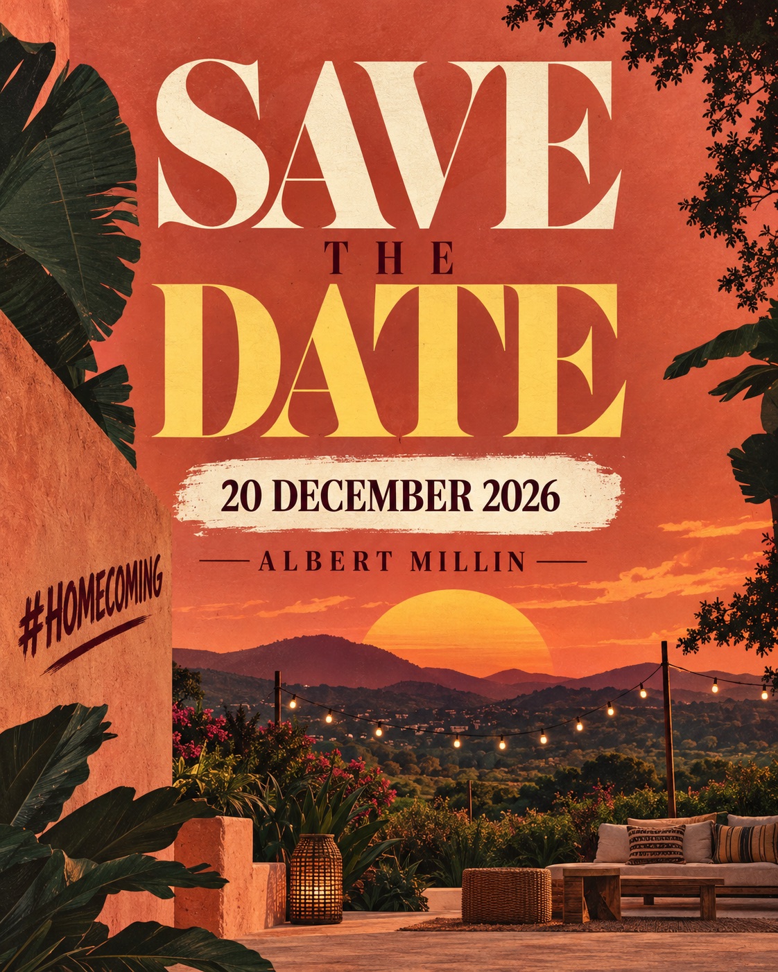 Homecoming · Save the date artwork